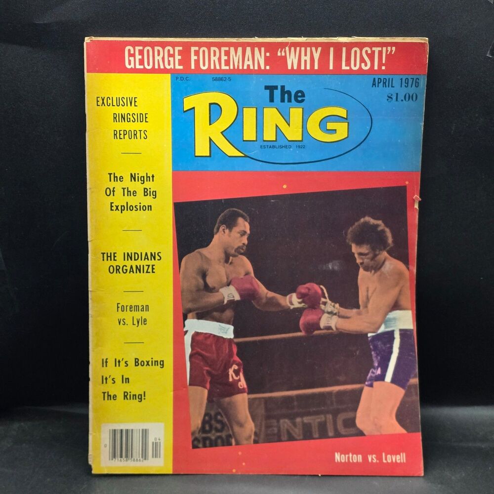The Ring Magazine April 1976 George Foreman Ron Lyle Boxing Vintage